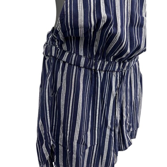 Roxy Sandy Break Stripe Romper Adjustable Strap Blue Shorts Sleeveless NWT New - Picture 5 of 9